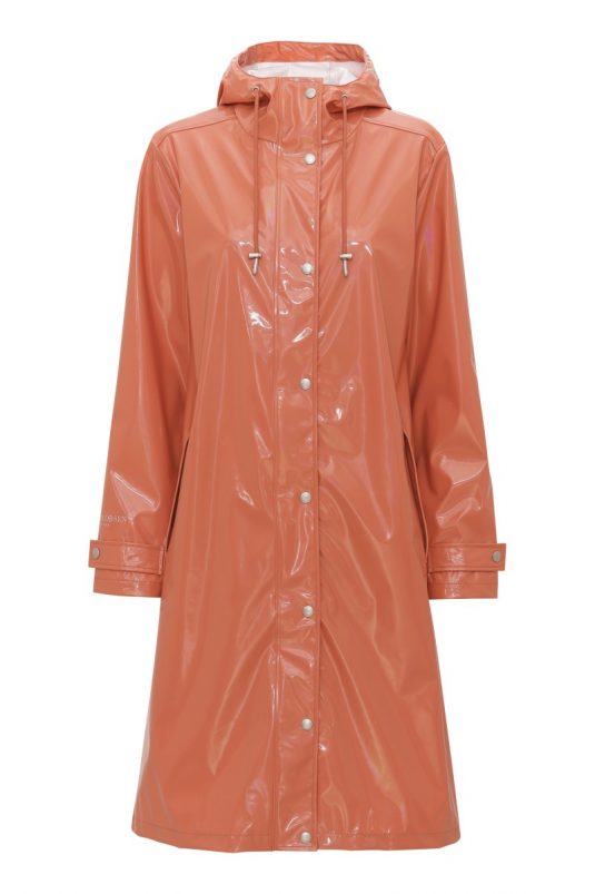 Ilse Jacobsen Rain146 Glossy Long Raincoat Apricot