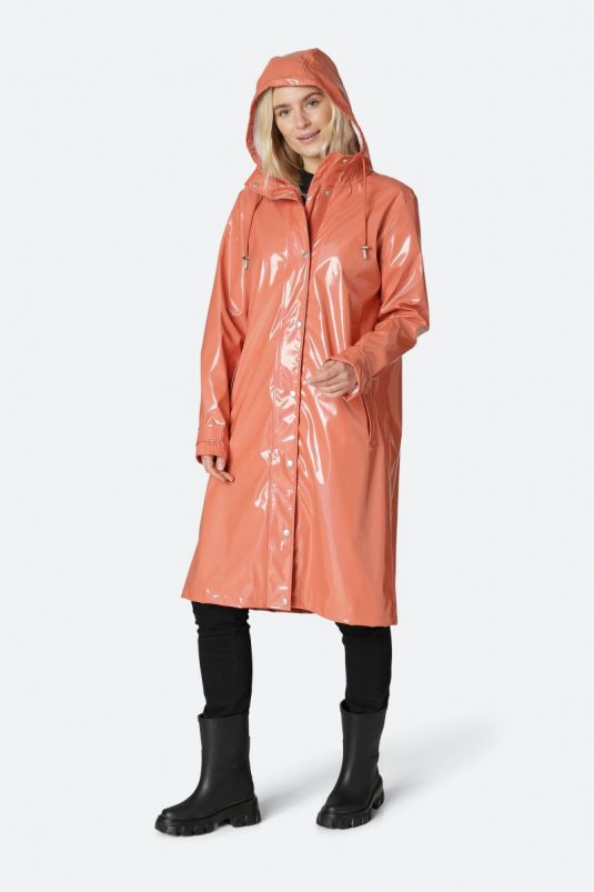Ilse Jacobsen Rain146 Glossy Long Raincoat Apricot