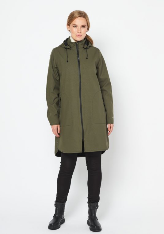 Ilse Jacobsen Rain128 Soft Shell Raincoat Army Green 5