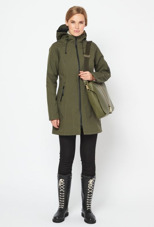 Ilse Jacobsen Rain37 Soft Shell Raincoat Army Green 4