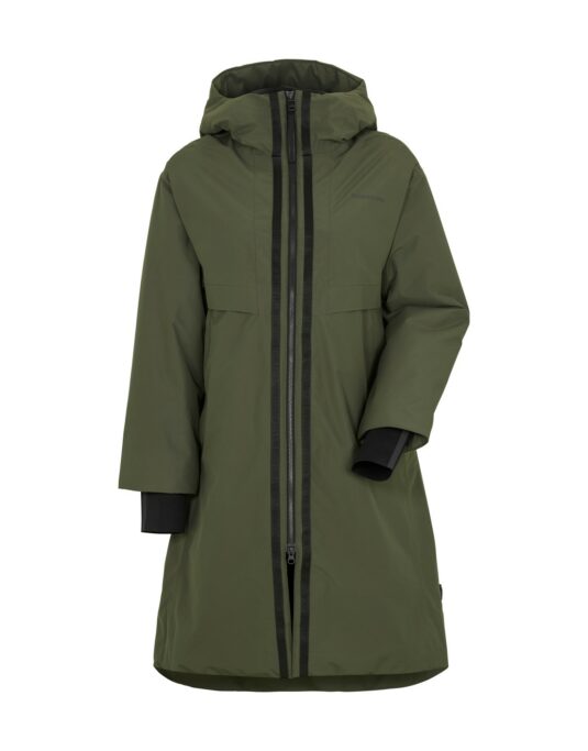 Didriksons Aino Padded waterproof jacket raincoat warm autumn winter green red