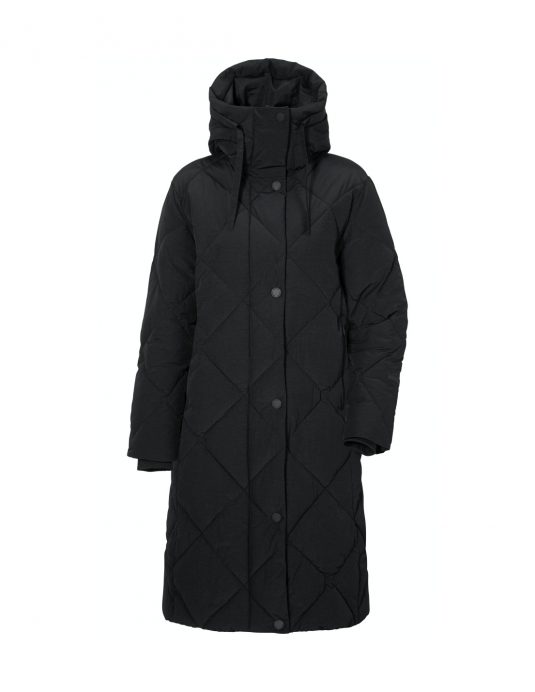 Didriksons Torun Winter Quilted Coat Black White Warm