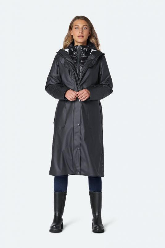 Ilse Jacobsen Rain153 Three in One 3-in-1 raincoat padded jacket long winter waterproof raincoat black stormproof rainproof weatherproof zip hooded raincoat