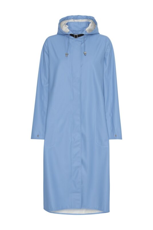 Ilse Jacobsen Rain71L Long light waterproof raincoat rainwear blue white storm protection waterproof