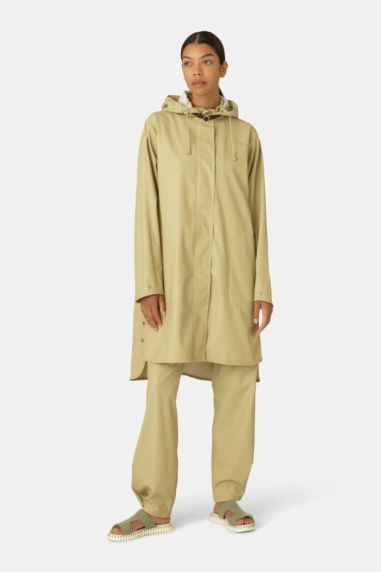 Ilse Jacobsen Rain71 A-line raincoat waterproof storm rain weatherproof protection olive grass pale olive green