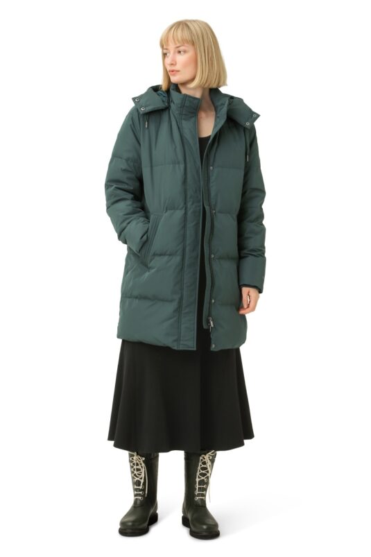 Ilse Jacobsen warm winter down coat full hood zip warmth storm protection insulated winter coat